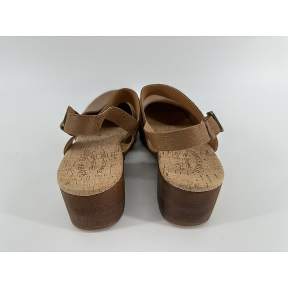 KORK-EASE Sayda Sz 10M Brown Leather Clog Wood Heel Mule Sandal - Picture 6 of 8